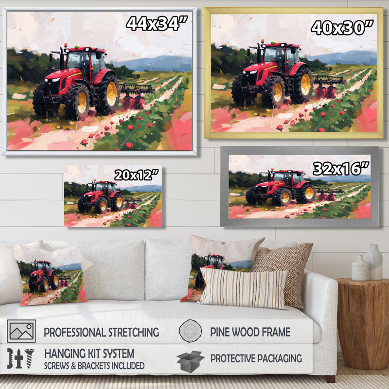 Eldora - campagne, impression d'art mural, H 24 po x l 32 po x P 1 po, Toile avec cadre flottant or