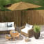 Parasol de patio rectangulaire de 6,5 pi x 10 pi, abat-jour de table d'extérieur avec manivelle et inclinaison, café, manivelle de protection pour parasol 50+, réglable 50