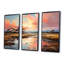 Pink Sunset Over Marsh Wetlands - Lake Wall Art Decor Set-108317266-108317268