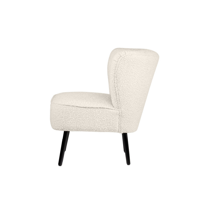Chaise d'appoint rembourrée Aamiyah, Polyester crème bouclé
