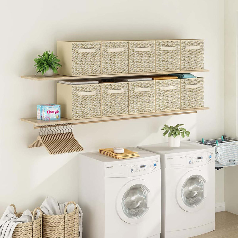 Wisdom Star 10 Pack Fabric Storage Cubes With Handle, Foldable 13X13 Inch Large Cube Storage Bins, Storage Baskets For Shelves, Storage Boxes For Organizing Closet Bins