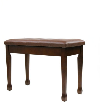 Duo banc de piano avec rangement, tabouret de piano en bois avec coussin rembourré imperméable, bois