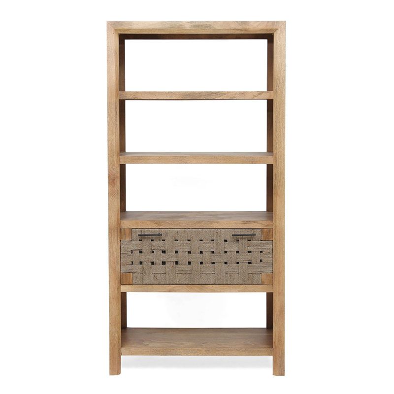 36X15x72" Shelf With Drawer,Natural