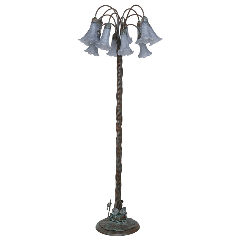 Tiffany Pond Lily Floor Lamp, Gray