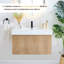 Meuble-lavabo mural simple 36 po avec lavabo encastré artificiel sans miroir Ventura