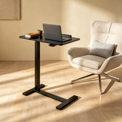 Modern Height-Adjustable C-Type Mobile End Table, C-Shaped Sofa Side Table for Living Room and Bedroom