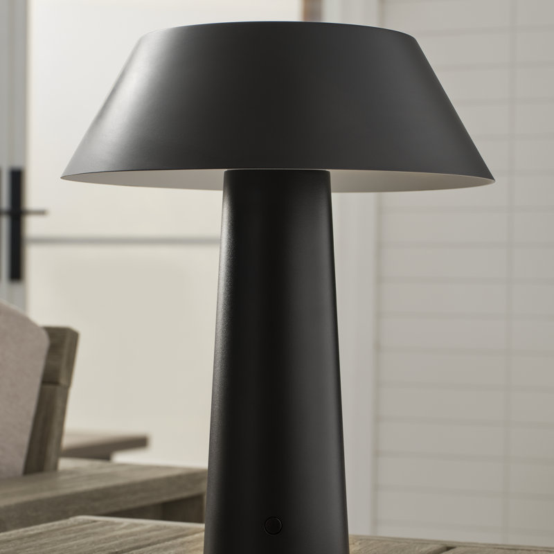 Sean Lavin Sesa 1-Light Accent Rechargeable Table Lamp in Matte White with Matte White shade, Black