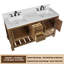 Meuble-lavabo 60 po avec lavabo Farmhouse, bois massif, 2 tiroirs, 4 portes à fermeture douce, tablette de rangement ouverte, comptoir et dosseret en marbre 0,79 po, brun rustique-1218096836-1218096838-1218096843