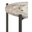 Table d'appoint 20 pouces, plateau rond en marbre, 1 tablette, brun, finition bronze industriel