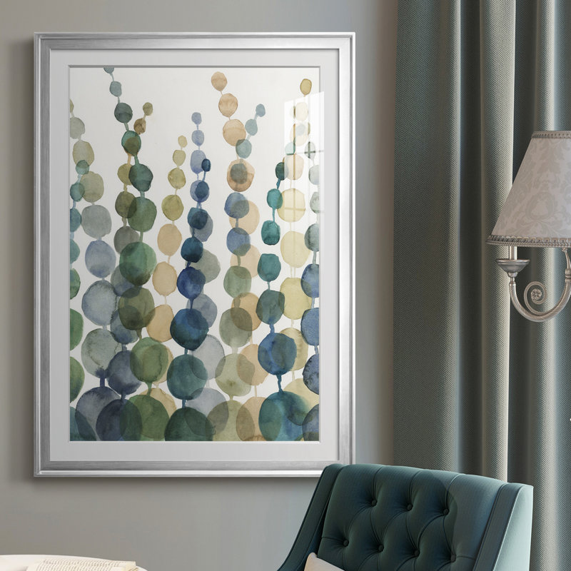 " Pompom Botanical I ", Silver Framed, 24.5" H x 18.5" W x 1" D
