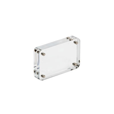 Premium Rounded Clear Acrylic Magnetic Photo Frame, 4.5" X 3"