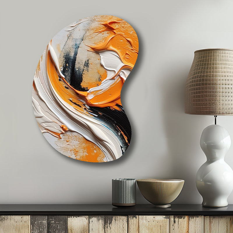 Clarysse - forme murale unique en forme de spirale abstraite, sculpture murale asymétrique en métal, H 31 po x l 22 po