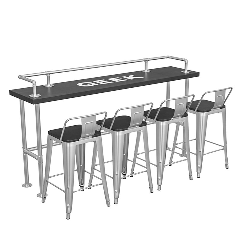 Ensemble de table haute et chaises style industriel L 78,8 po x l 17,8 po