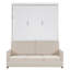 Grand lit escamotable mural avec coussin et canapé, lit pliant compact avec rangement, blanc-1120708126