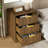 Fluted Nightstand With 3 Storage Drawers-2101074999-2112392021