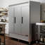 Congélateur commercial Coolake de 82 po de largeur avec 3 portes solides, congélateur droit en acier inoxydable de 72 pieds cubes avec éclairage à DEL, congélateur à ventilateur pour la zone de préparation de la cuisine du café-restaurant
