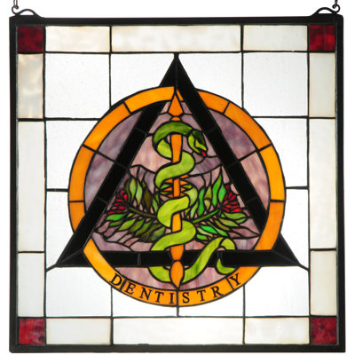 18"W X 18"H Dentistry Stained Glass Window