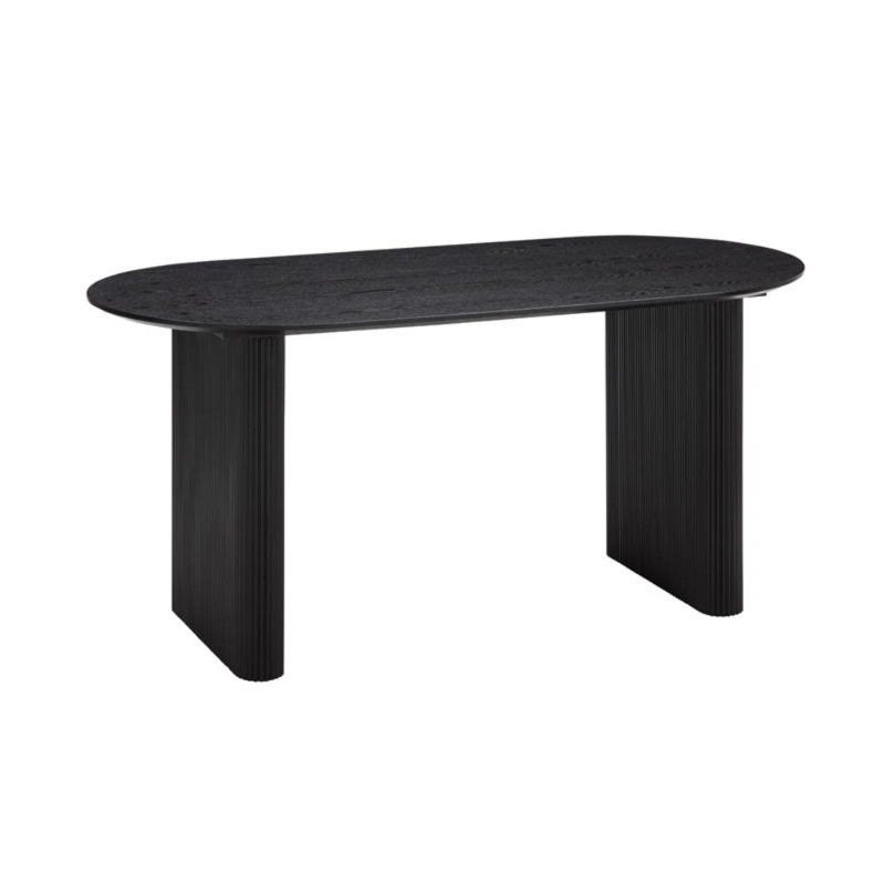 Taino Pine Oval Dining Table, Black