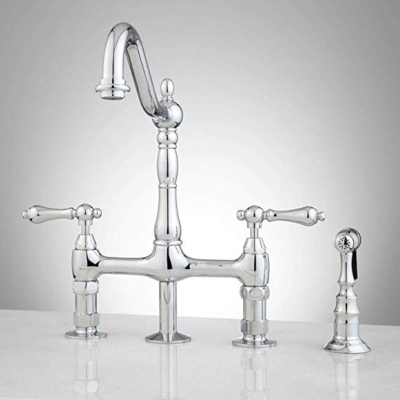 Chrome Single Handle Kitchen Faucet with Swivel Spout and Durable Finish