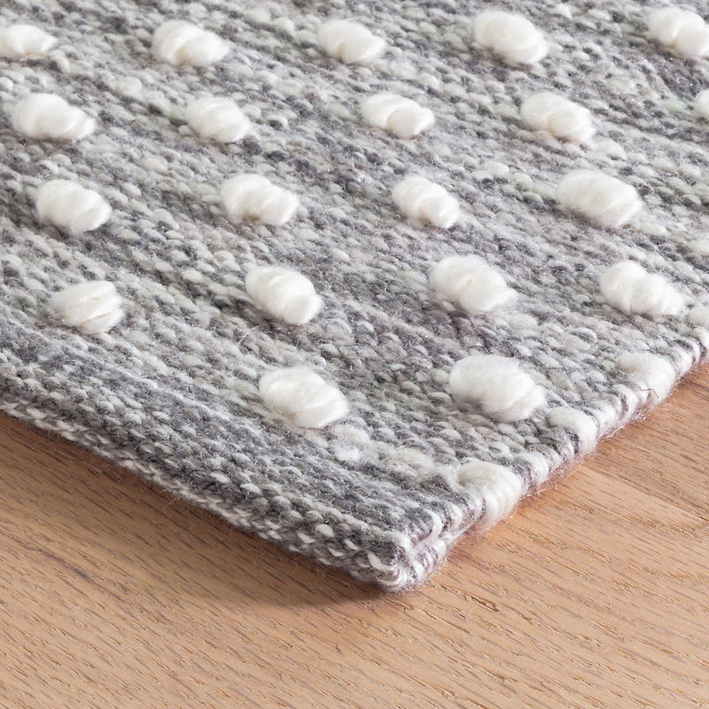 Hobnail Grey Handwoven Performance Rug, Rectangle 10' x 14'