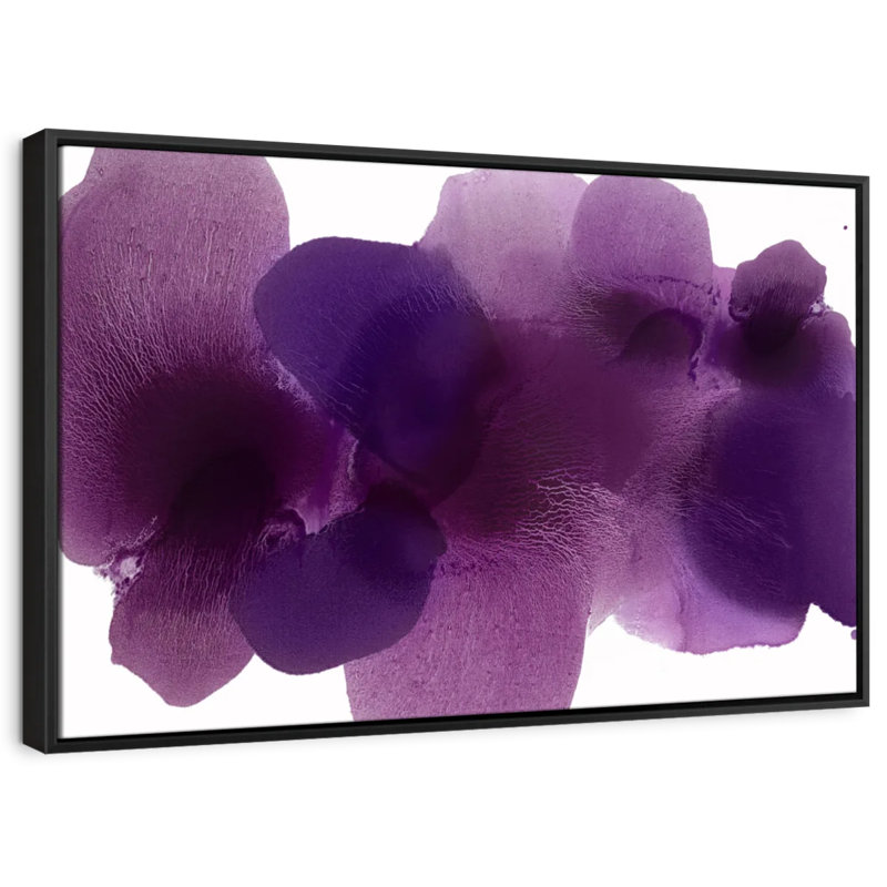 «Free Form» mauve sur toile blanche, H 9 po x l 13 po