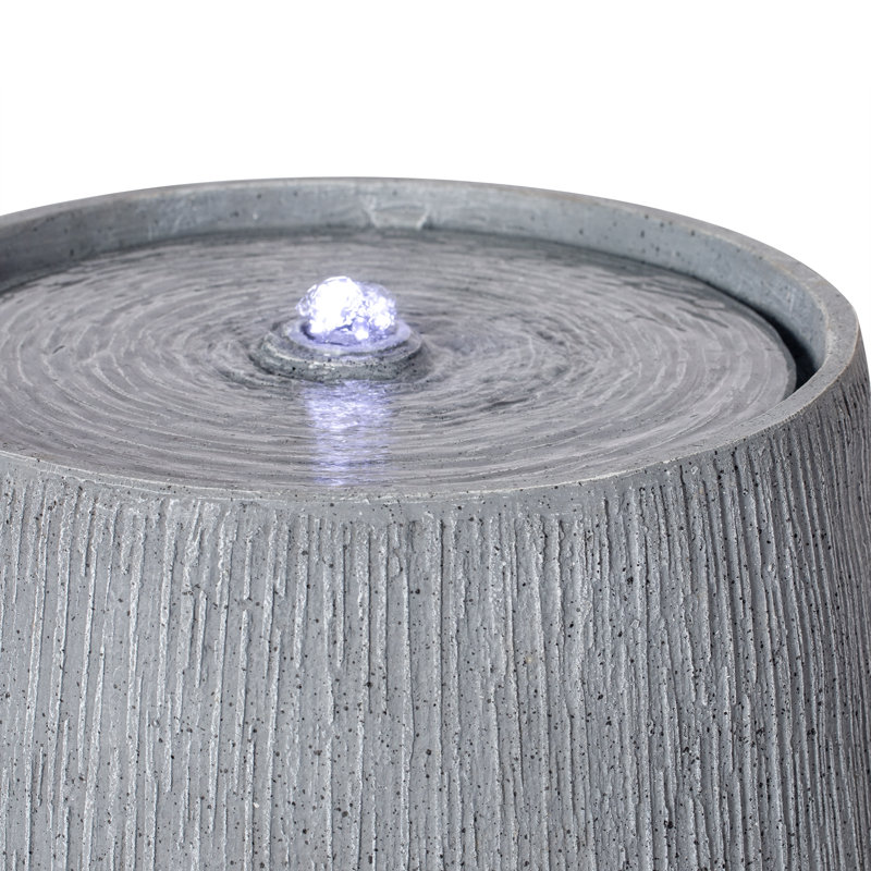 Gray Polyresin Outdoor Water Fountain