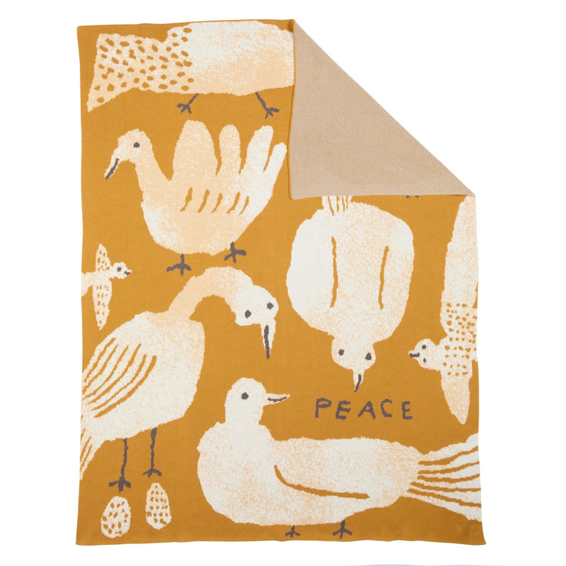 Peace Throw Blanket, Goldfinch, Egyptian Cotton