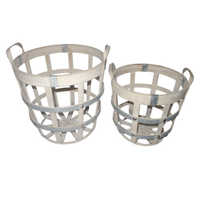 Gracie Oaks Solid Wood Decorative Basket