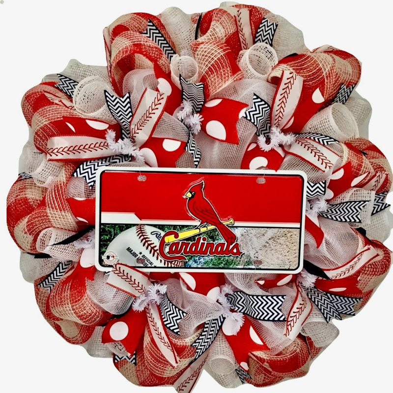 Couronne de baseball en maille intérieure / extérieure faite à la main, Cardinals de Saint-Louis