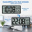 Grande horloge murale numérique à pile de 14,5 po Wallarge fonctionnant à pile avec chiffres géants, température et date - facile à lire et à régler, heure d'été automatique