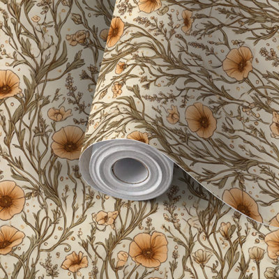Papier peint auto-adhésif auto-adhésif et amovible 118 po (300 cm) Cottagecore Wildflower