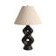 Lampe de table ouverte en céramique Latitude Run®, 28 po, abat-jour noir / brun clair