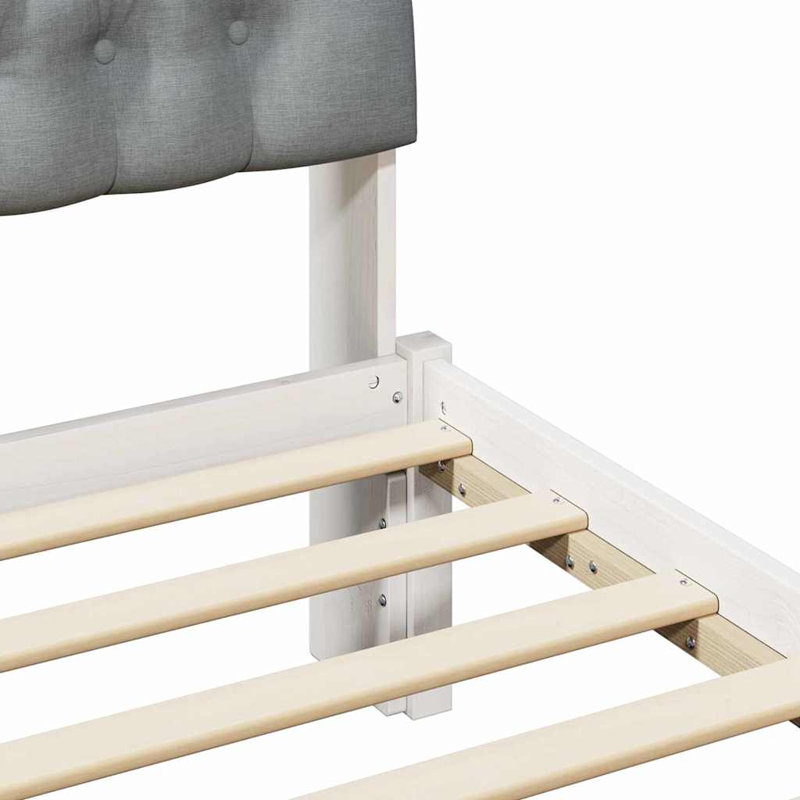 Solid Wood Bed Frame, 120 x 190cm, White