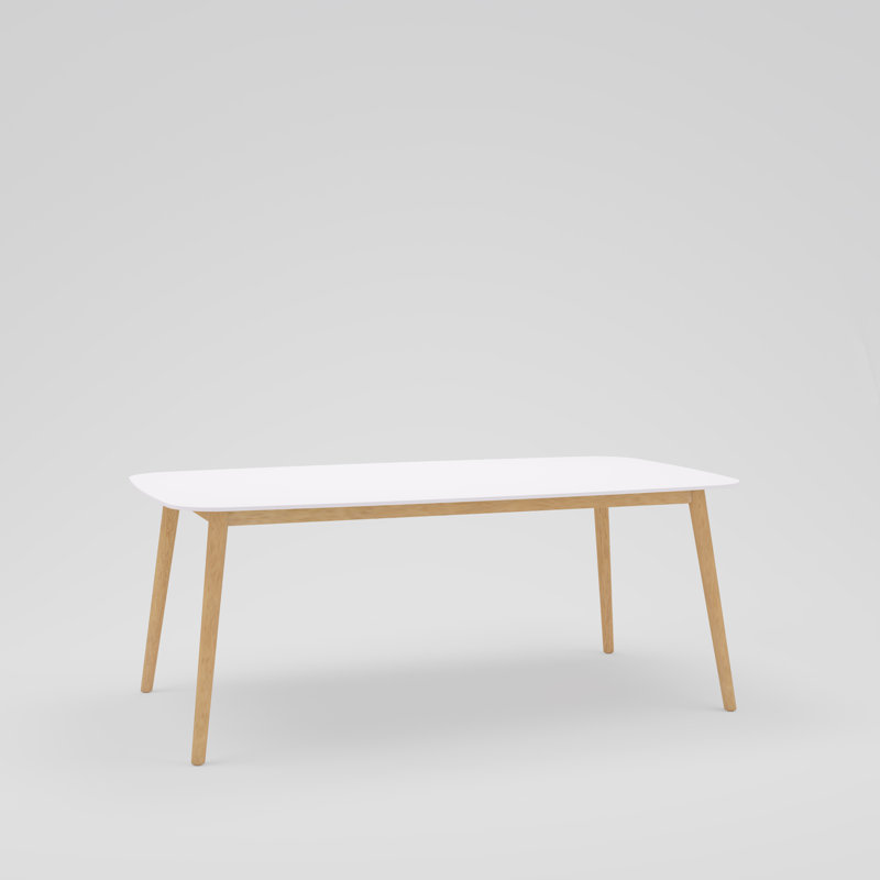 Ensemble repas en bois de teck FSC Amazonia, Blanc, Blanc