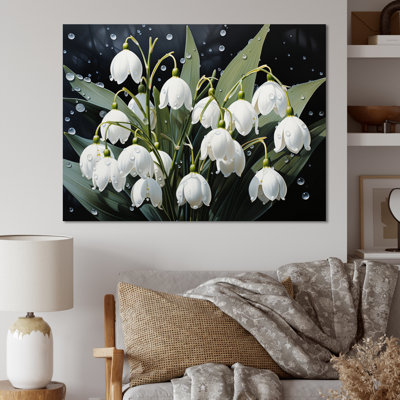 «White Graceful Snowdrops Flowers IV», reproduction sur toile