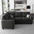Shavera Velvet Modular Sectional L-Shaped Sleeper Sofa Bed For Apartment-756990780