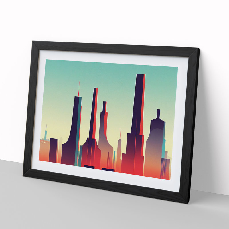 City Skyline Vol.1 - Framed Print, Black Framed, 46cm H x 64cm W x 2cm D