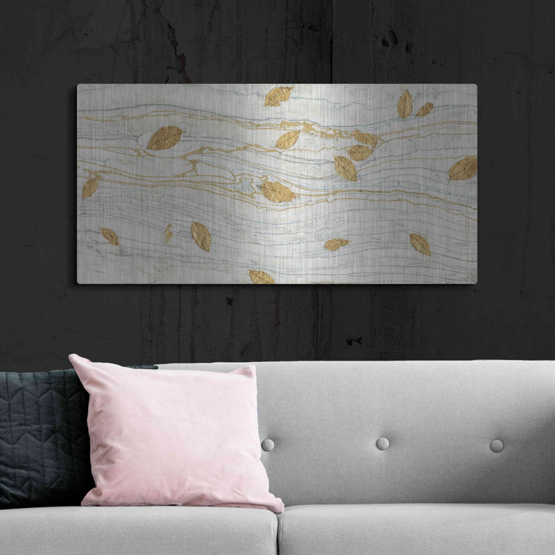 «Golden Fossil Leaves» par James Wiens, H 24 po x l 48 po