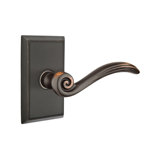 Elan Wave/Drop Privacy (Bed & Bath) Door Lever with Rectangle Rosette