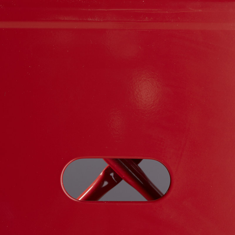 Tabouret Nieva, Rouge lustré, Tabouret de comptoir (siège d’une hauteur de 24, 1