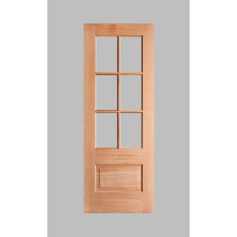 Mahogany Single French Door with 10/5 Glass Prehung
