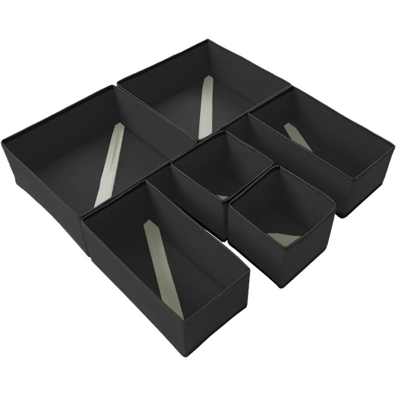 6 Pack Clothes Drawer Organisers, Foldable Drawer Dividers For Closet Organizer, Storage Box For Clothes,Underwear, Socks, Bras, Scarves, Ties