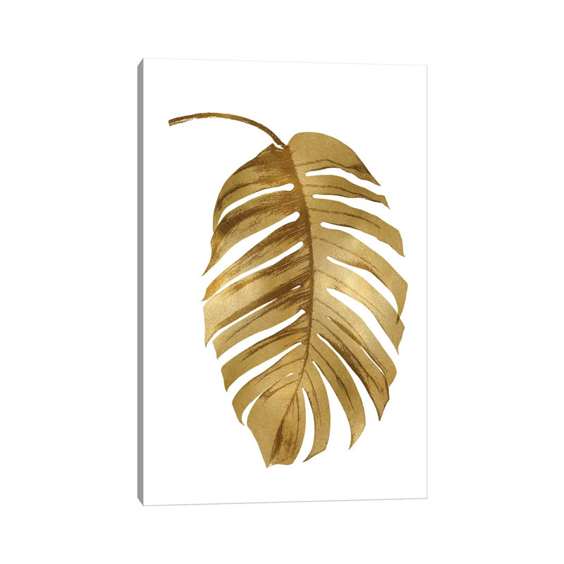 Gold Palm II by Melonie Miller - Wrapped Canvas Painting, 20.32 cm H x 30.48 cm W