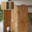 Paravent 3 panneaux en bois massif brun-1270923923