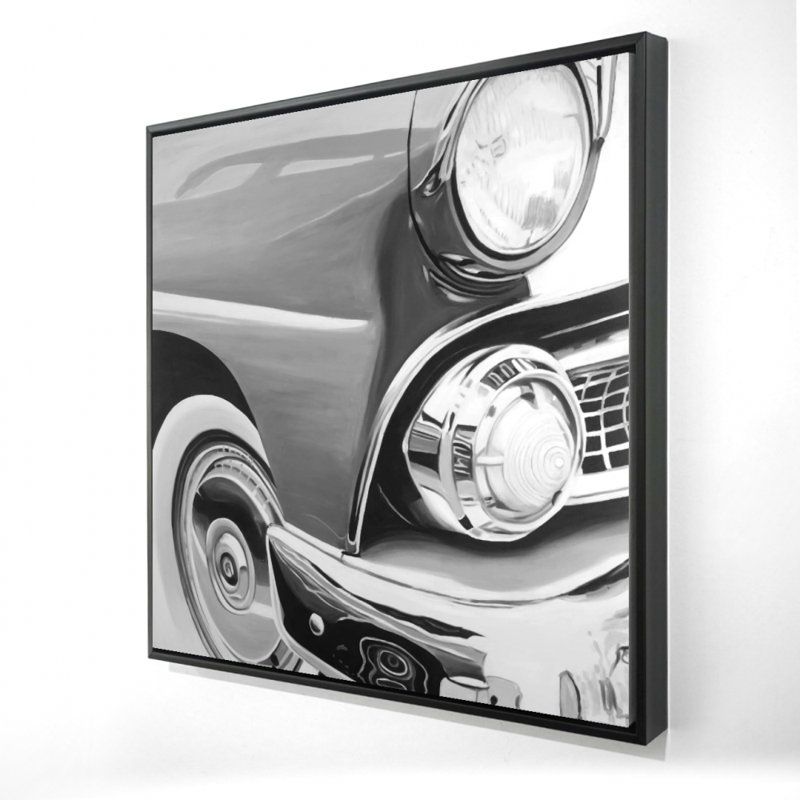 Beautiful Old Car Monochrome Framed Canvas | Home Decor