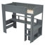 Lit mezzanine avec bureau Gaming, tablettes multi-rangements, DEL et station de charge, gris foncé-156195193