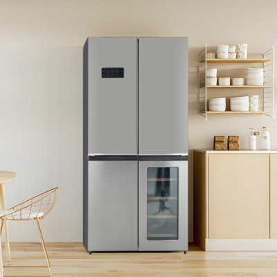 4Door French Door Refrigerator 21 CuFt Counter Depth French Door Fridge with Wine Cabinet