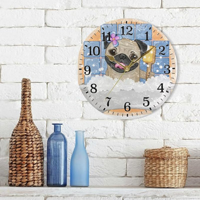 Horloge murale silencieuse pour salle de bain JUNZAN