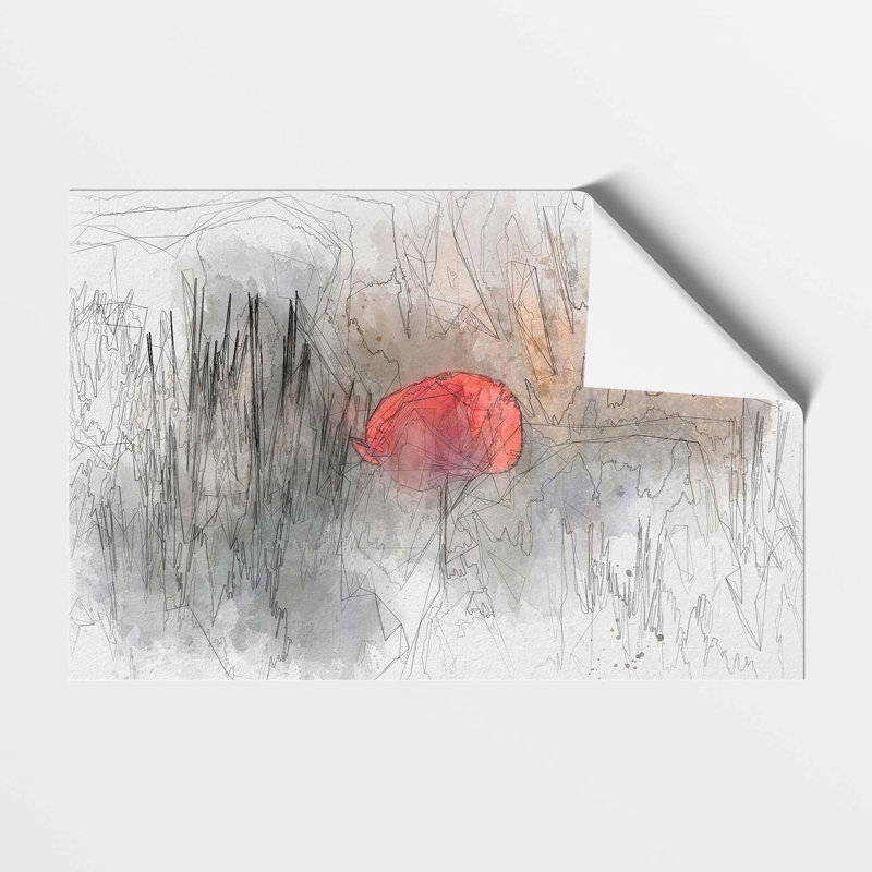 Red Poppy Flower - Frameless Print, 21 cm H x 29.7 cm W