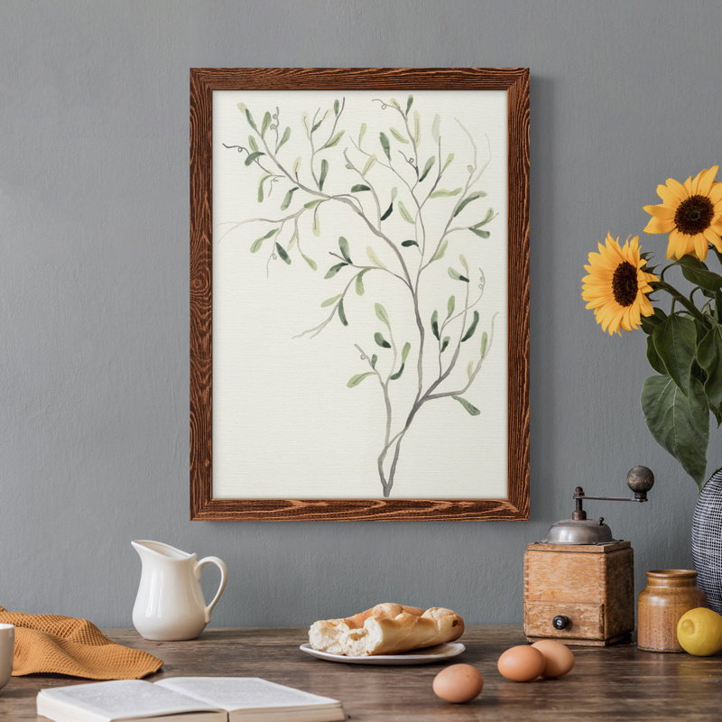 «Spindle Sprig I», peinture sur toile encadrée, Érable, H 38 po x l 28 po x P 1 po